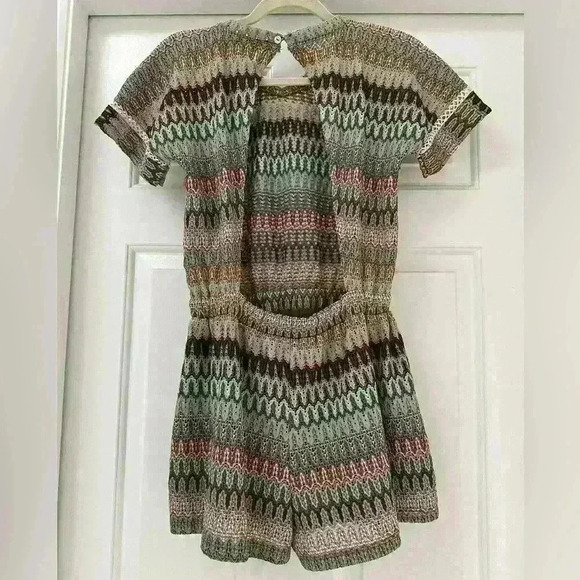 Topshop romper crochet multi color open back size 6 - Picture 2 of 6